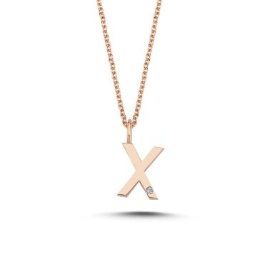 Nuran X vedhæng i rosaguld med 1 diamant - 9,5mm - uden kæde