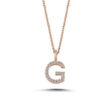 Nuran G vedhæng i rosaguld med diamanter - 9,5mm - uden kæde