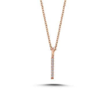 Nuran I vedhæng i rosaguld med diamanter - 9,5mm - uden kæde