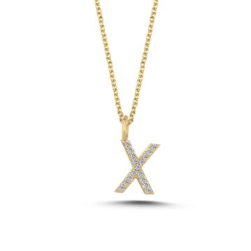 Nuran X vedhæng i guld med diamanter - 9,5mm - uden kæde