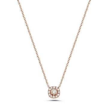 Nuran Champagne vedhæng i rosaguld med champagne og hvide diamanter - uden kæde