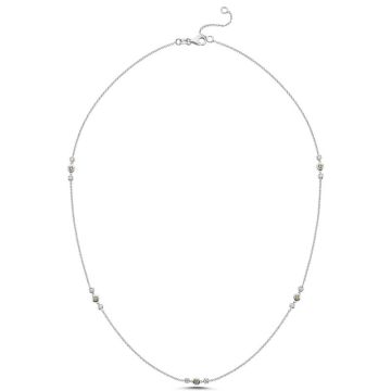 Nuran Champagne halskæde i hvidguld med champagne og hvide diamanter
