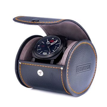 Leanschi urboks til 1 ur, sort med orange tråd