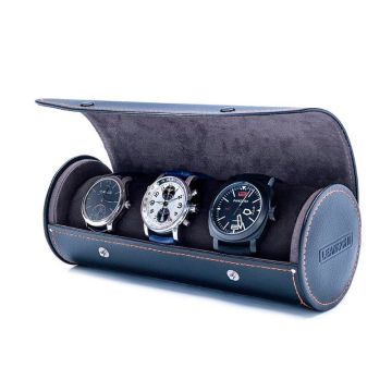 Leanschi urboks til 3-4 ure, sort kunstlæder med orange tråd