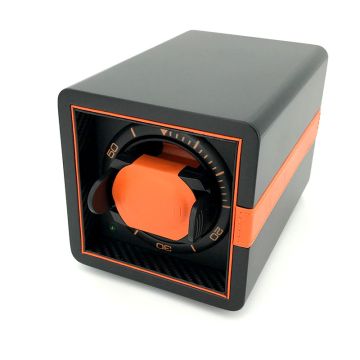 Leanschi WS01 Watchwinder sort/orange til 1 ur - gen. 2